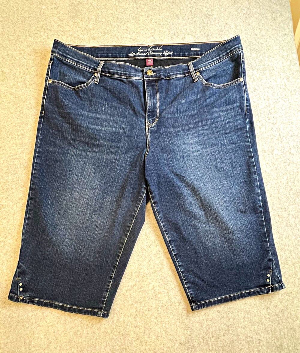 Gloria Vanderbilt All Around Slimming Effect Skimmer Shorts 20W Blue Mid Rise